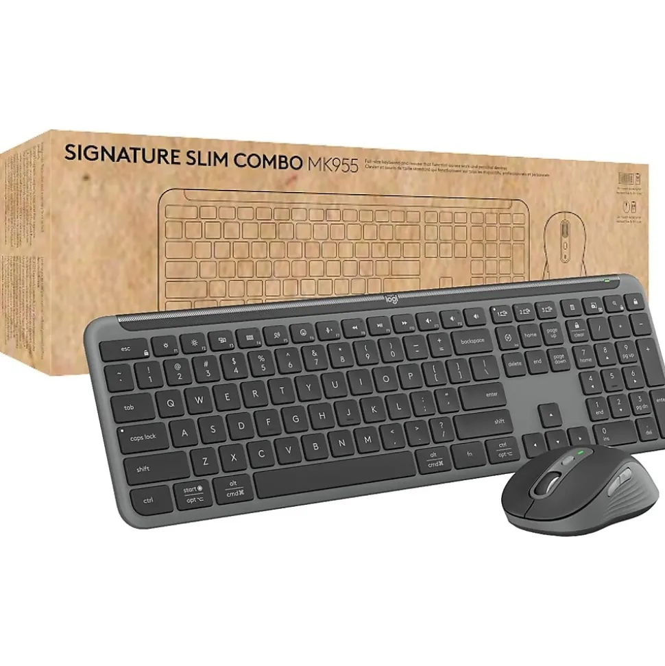 Signature Slim MK955 Wireless Keyboard and Mouse Combo, Graphite (920-012427) | Logitech Cheap