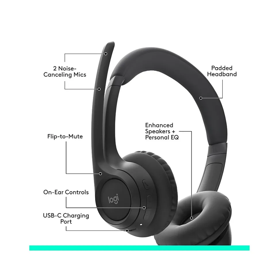 Zone Vibe 300 Wireless Noise-Canceling Bluetooth Stereo Headset (981-001406) | Logitech New