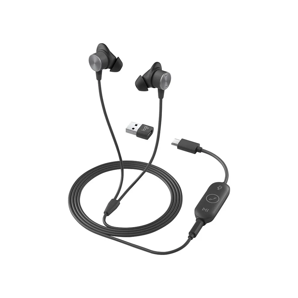 Zone Wired Earbuds Stereo Headset, Black (981-001012) | Logitech Shop