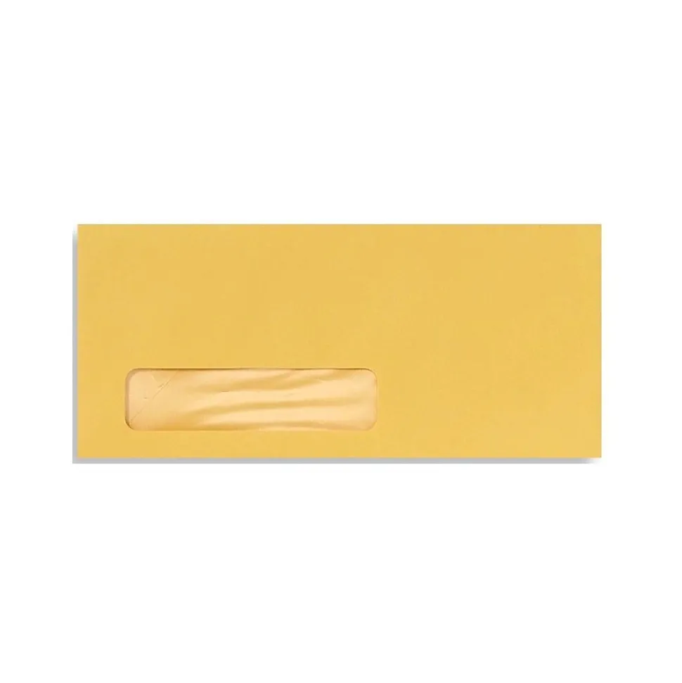 #10 (4 1/8" x 9 1/2") Window Envelopes, goldenrod yellow, 500/BX | LUX New