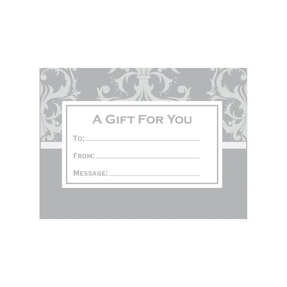 2 11/16" x 3 11/16" 70lbs. #17 Mini Envelopes W/Glue, Silver Damask, 50/Pack | LUX Hot