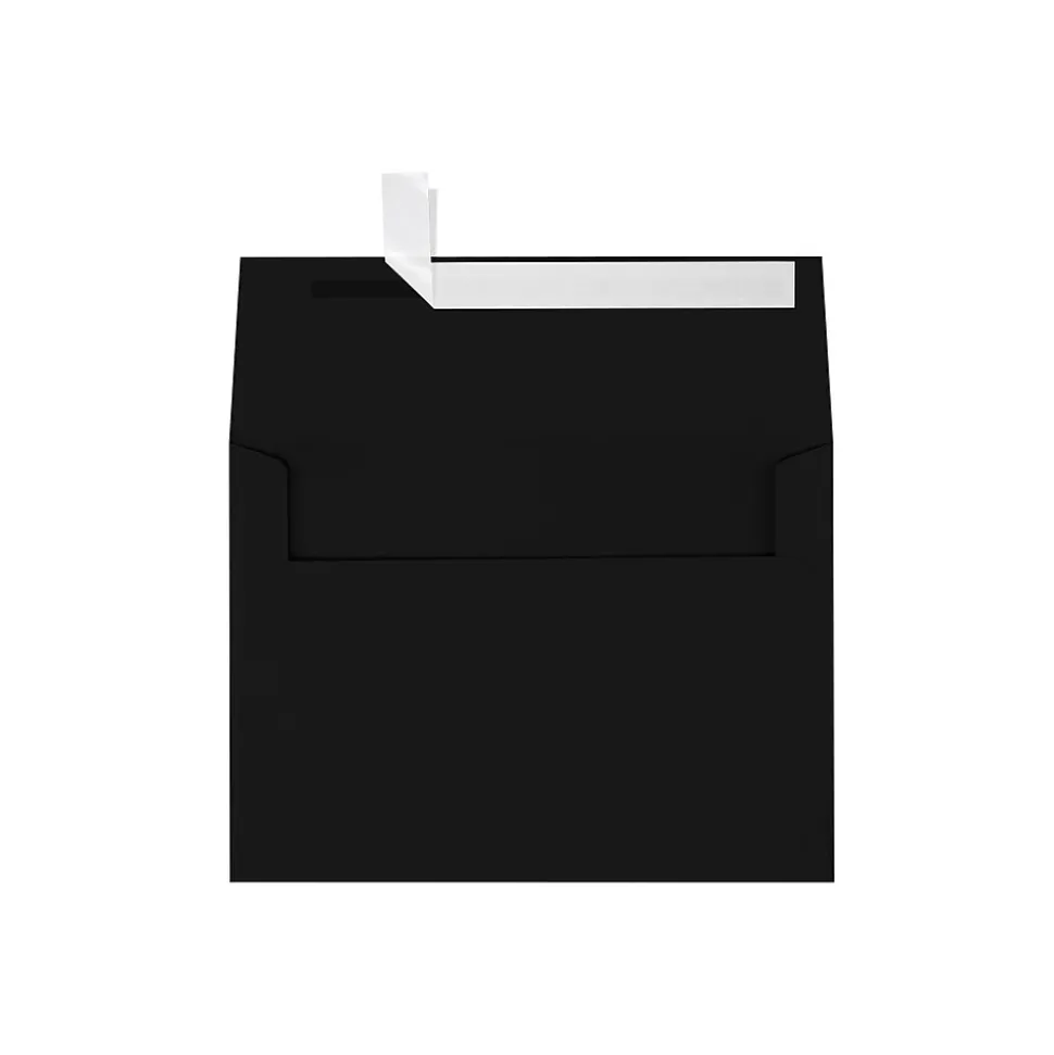 5 1/4" x 7 1/4" 80lbs. A7 Invitation Envelopes W/Peel & Press, Midnight Black | LUX Outlet