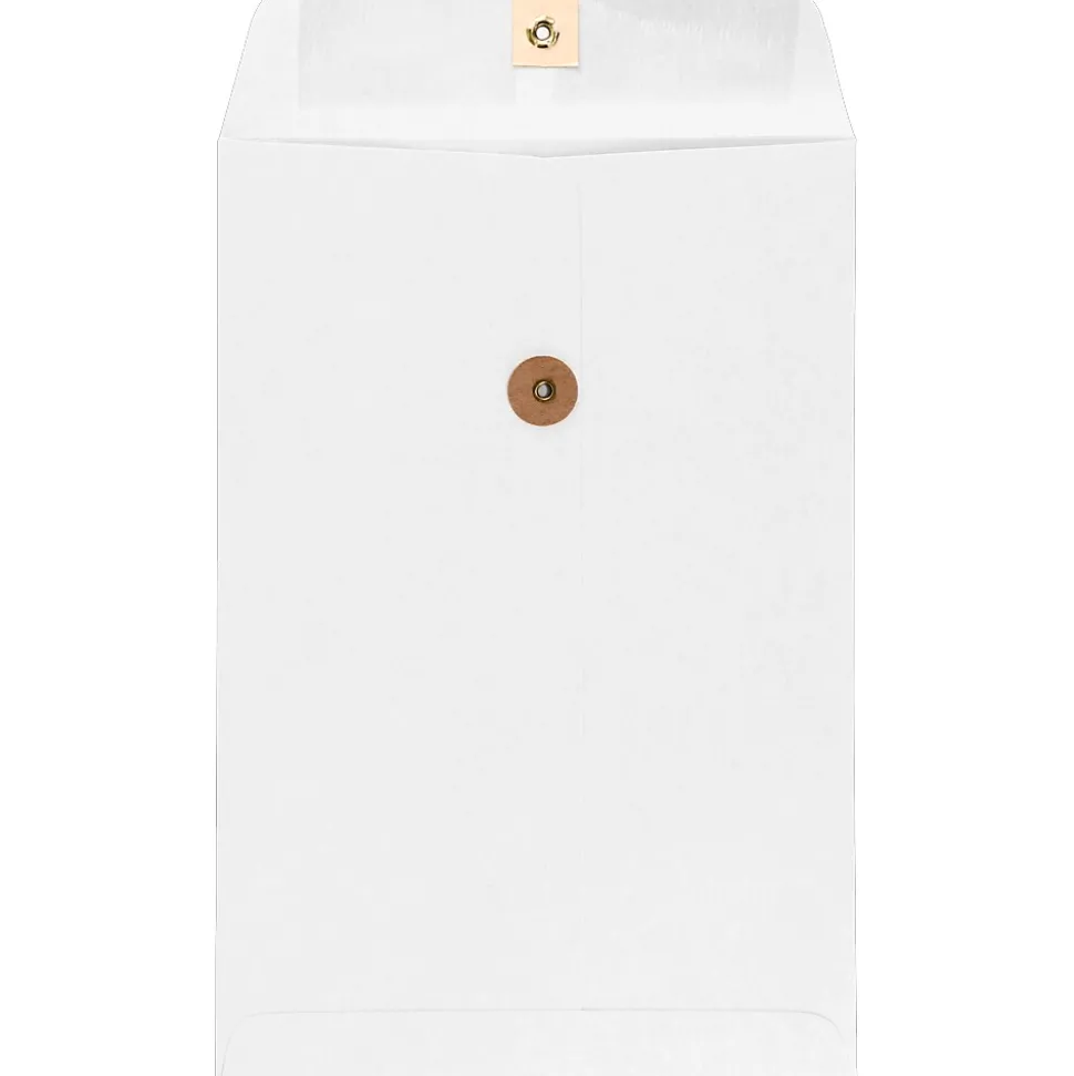 6" x 9" Button & String Envelopes, 250/Box, 28lb. White (69BS-28W-250) | LUX Discount