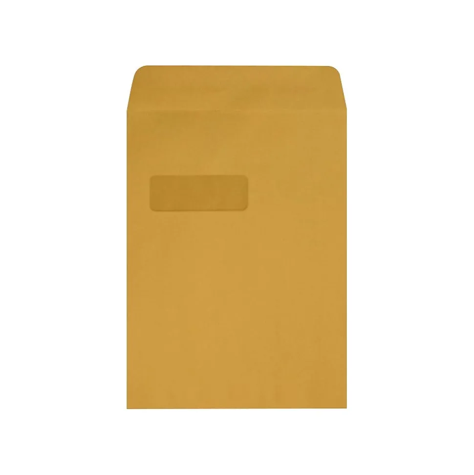 9 x 12 Kraft Open End Window Envelopes 50/Pack, 28lb. Brown Kraft (1590BK-50) | LUX Fashion