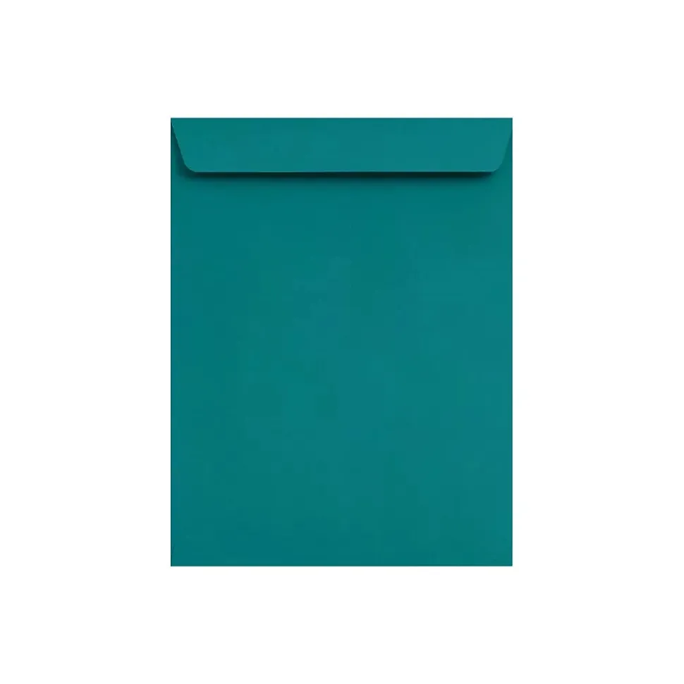 10" x 13" 80lbs. Commercial Flap Open End Envelopes, Teal Blue, 50/Pack | LUX Flash Sale