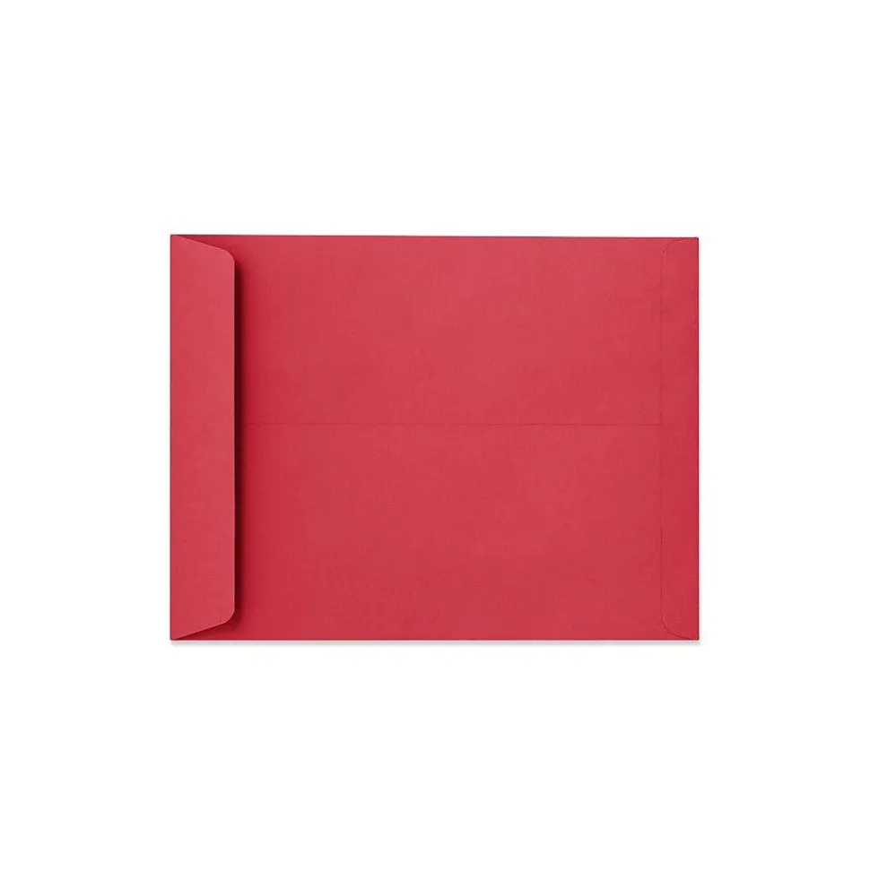 10" x 13" 60lbs. Open End Envelopes, Holiday Red, 50/Pack | LUX Flash Sale