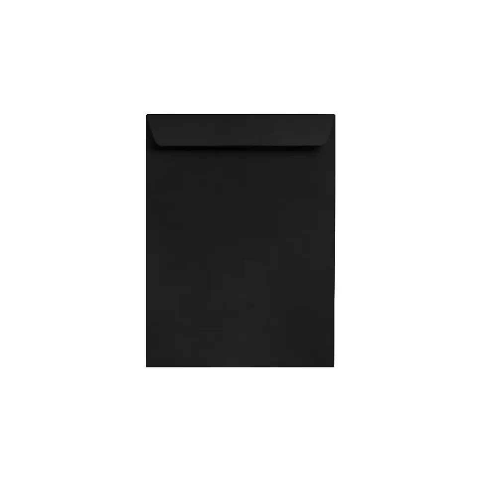 10" x 13" 80lbs. Square Flap Open End Envelopes, Black Linen, 50/Pack (4897-BLI-50) | LUX Hot