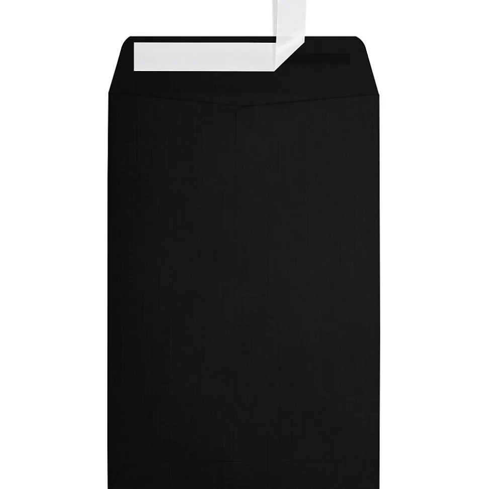 6 x 9 Open End Envelopes, Black Linen, 500/Box (1644-BLI-500) | LUX Best Sale