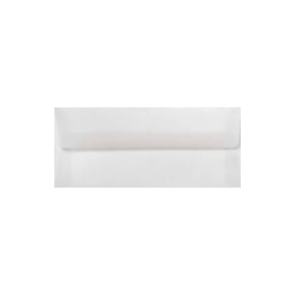 30lbs. 4 1/8" x 9 1/2" #10 Square Flap Envelopes, Clear Translucent, 250/BX | LUX Clearance