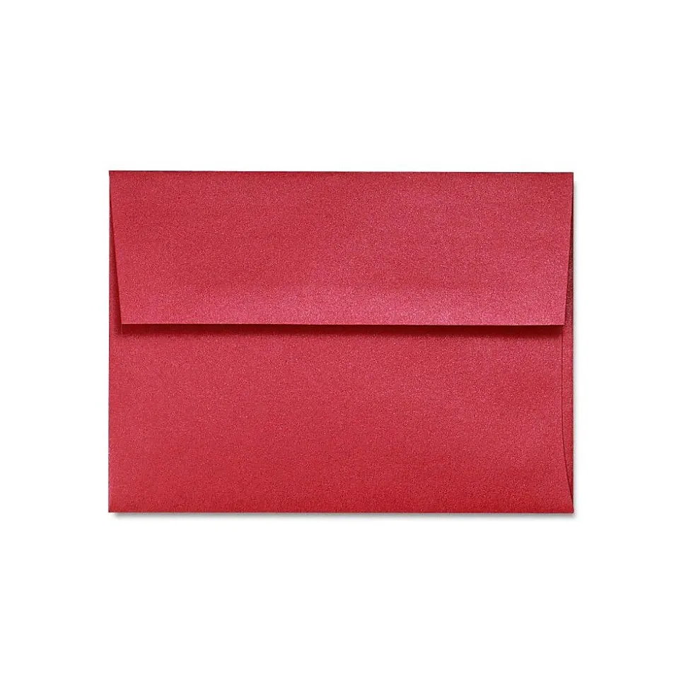 80lbs. 5 3/4" x 8 3/4" A9 Invitation Envelopes W/Glue, Jupiter Metallic Red Red, 250/BX | LUX Outlet