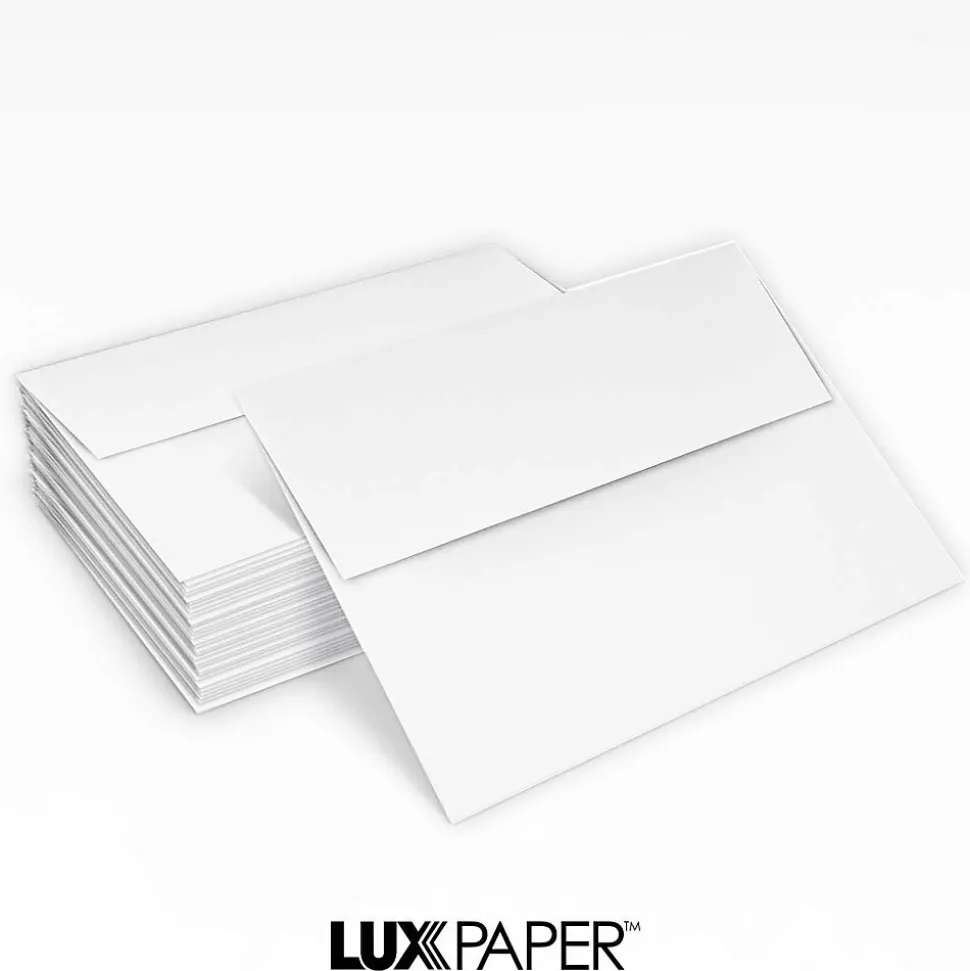 Moistenable Glue A2 Invitation Envelope, 5 3/4" x 4 3/8", Bright White, 1000/Box (72924-1000) | LUX Best