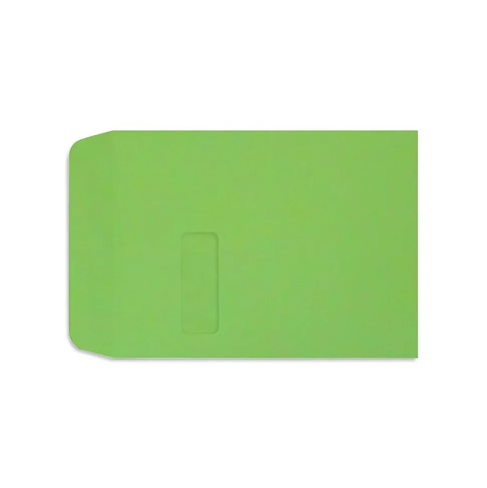 Open End Open End Window Envelope, 9" x 12", Limelight Green, 250/Pack (1590101-250) | LUX Fashion