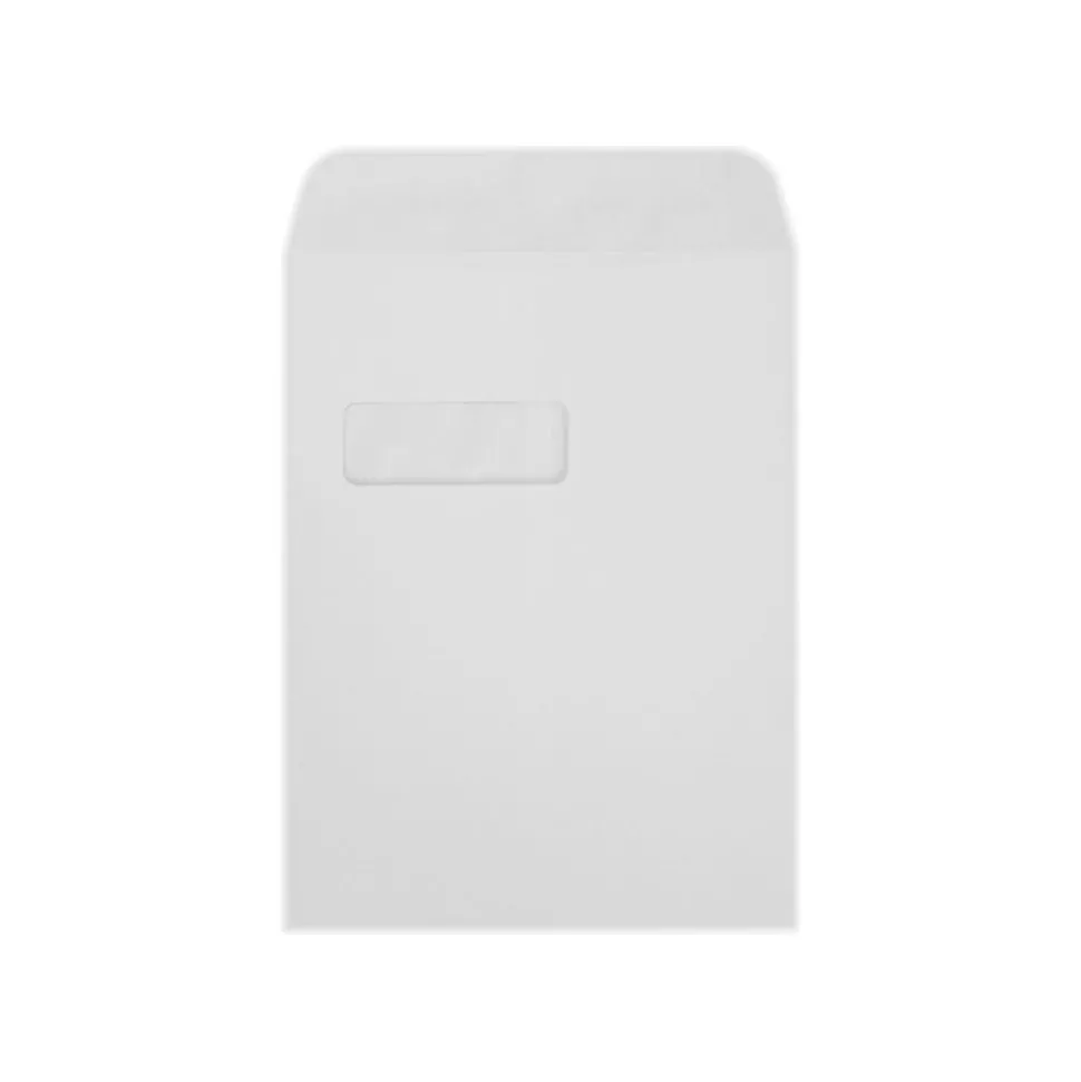 Open End Open End Window Envelope, 9" x 12", White Linen, 50/Pack (1590-WLI-50) | LUX Best