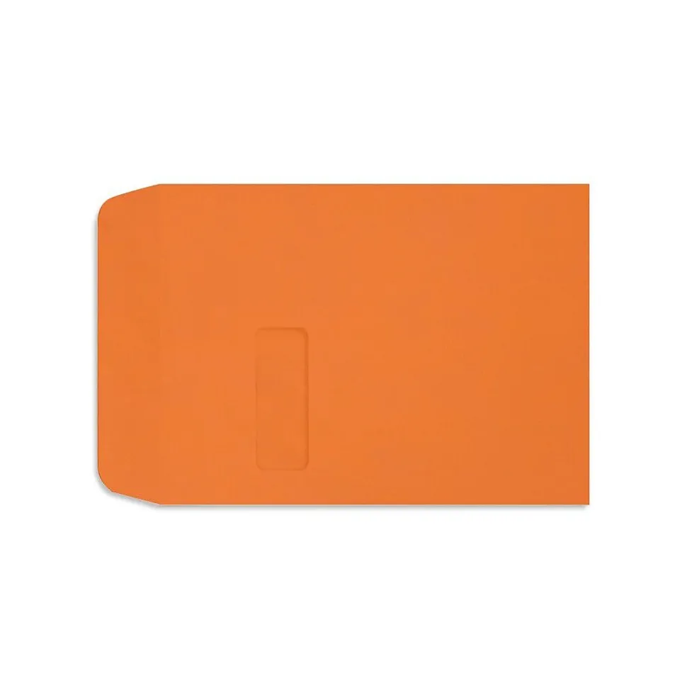 Open End Window Envelopes 9" x 12"; Mandarin Orange | LUX Cheap