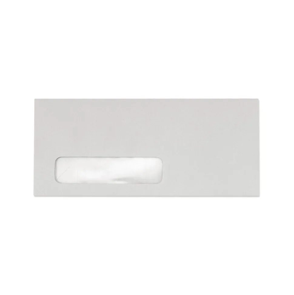 Pastels Moistenable Glue #10 Window Envelope, 4 1/2" x 9 1/2", Pastel Gray, 250/Box (51384-250) | LUX Cheap