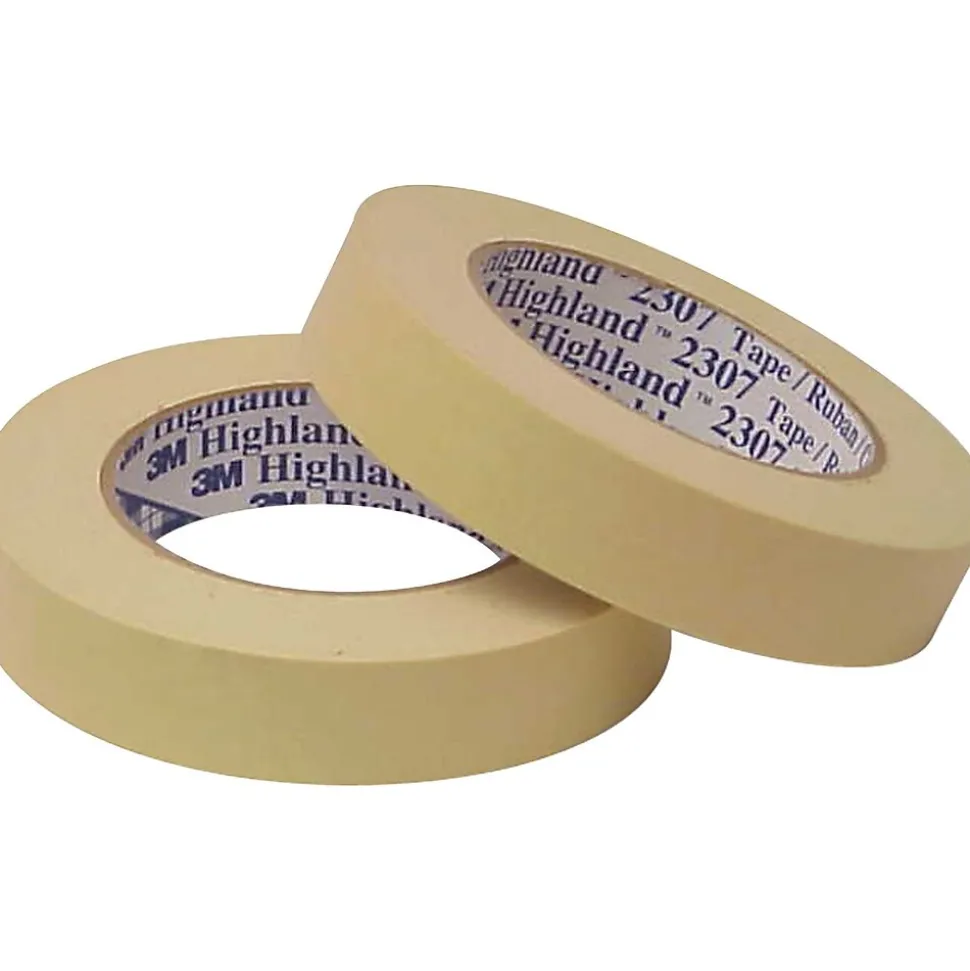 ™ 1" x 60 Yards Masking Tape 2307, Tan, 12 Rolls (T935230712PK) | 3M Hot