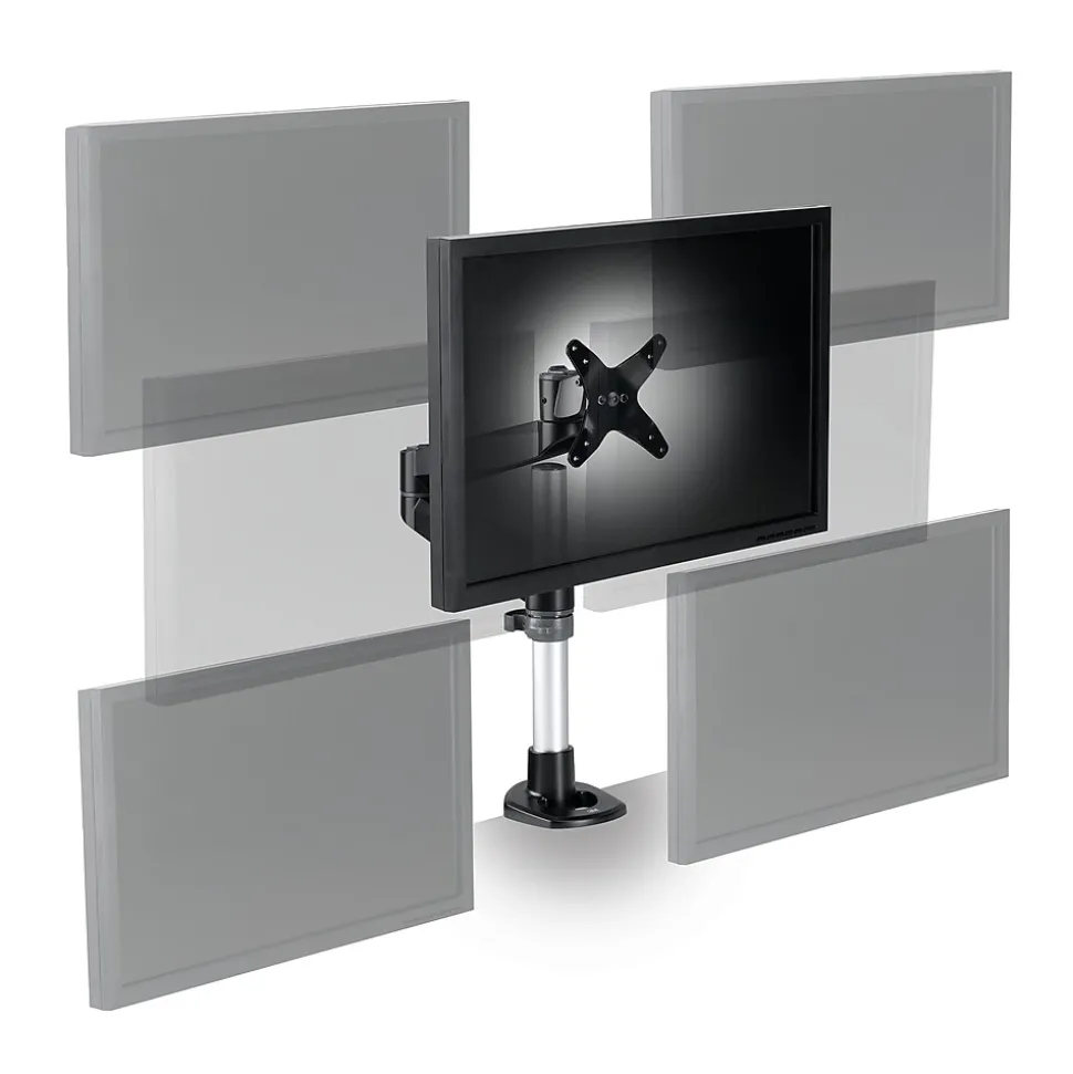 Dual-Swivel Monitor Arm, Up to 24" Monitor, Holds Up to 30 lbs., Black (MA140MB) | 3M Online