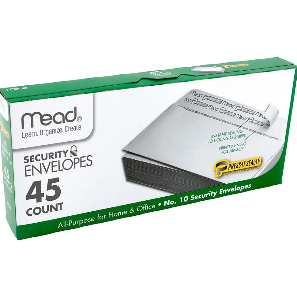 Kraft Self Seal Security Tinted #10 Business Envelope 4 1/8" x 9 1/2", 45/Box, 12 Boxes/Bundle (MEA75026-12) | Mead Shop