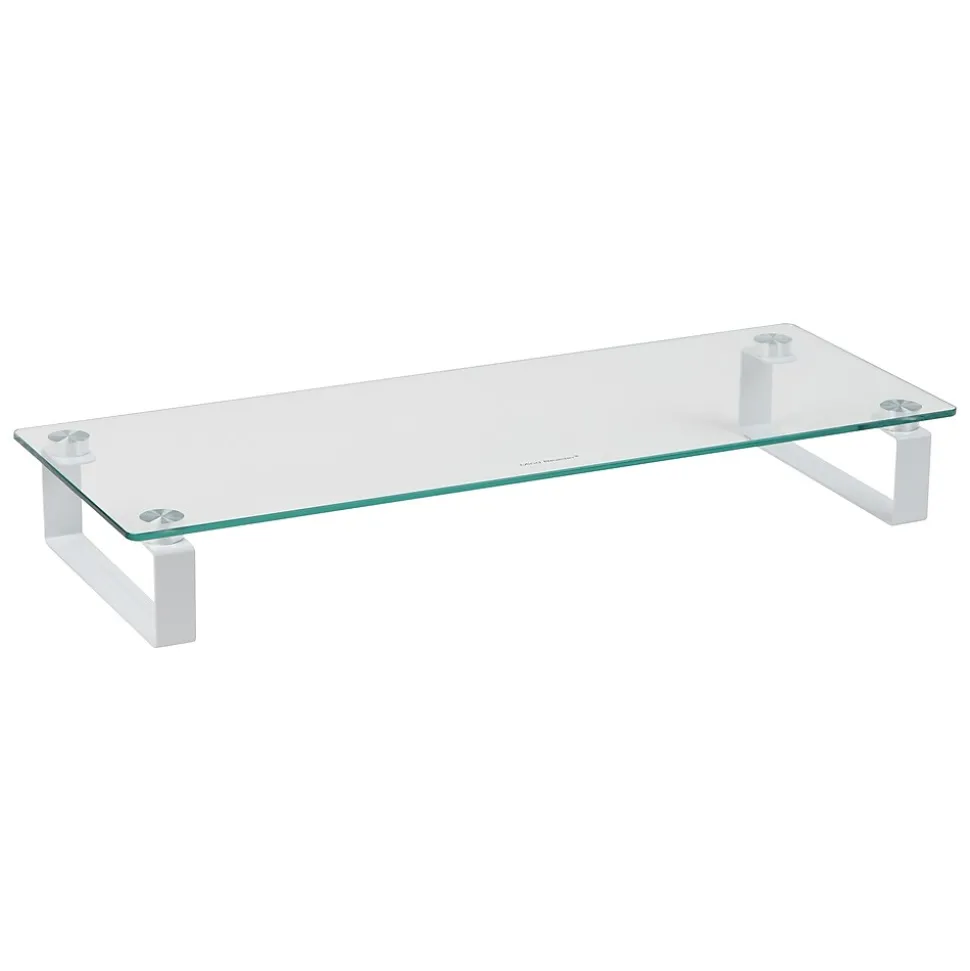 Contemporary Monitor Stand and Laptop Riser, Clear (GLASS-CLR) | Mind Reader Hot
