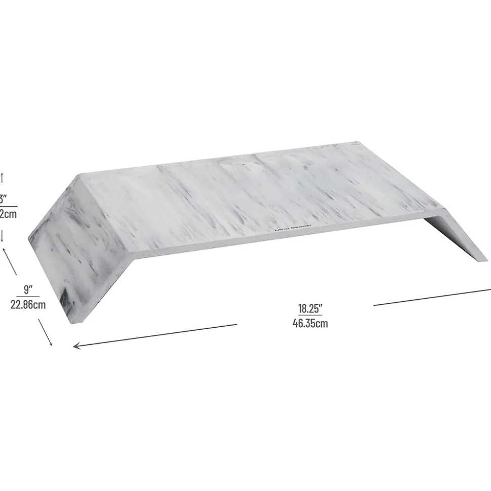 Contemporary Monitor Stand and Laptop Riser, White (MARMON-WHT) | Mind Reader Clearance