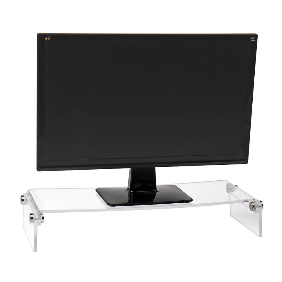 Desktop Organizer Riser Monitor Stand, Clear (ACRMON-CLR) | Mind Reader Fashion