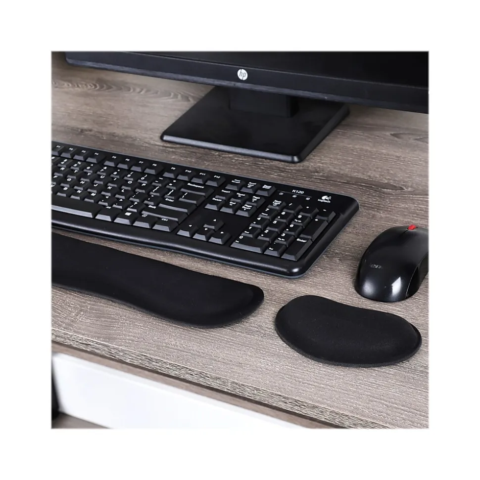 Memory Foam Gaming Ergonomic Keyboard and Mouse Wrist Rest Set, Black, 3/Pack (3WRESTGEL-BLK) | Mind Reader Hot