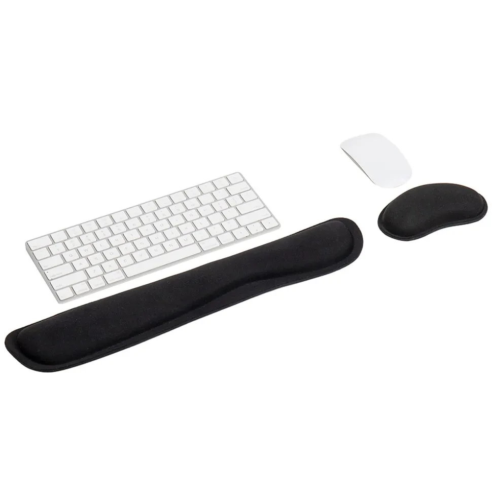 Memory Foam Gaming Ergonomic Keyboard and Mouse Wrist Rest Set, Black (WRESTGEL-BLK) | Mind Reader Sale