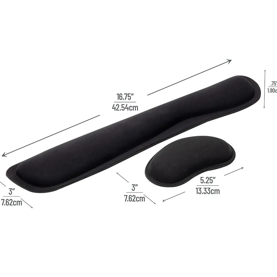 Memory Foam Gaming Ergonomic Keyboard and Mouse Wrist Rest Set, Black (WRESTGEL-BLK) | Mind Reader Sale
