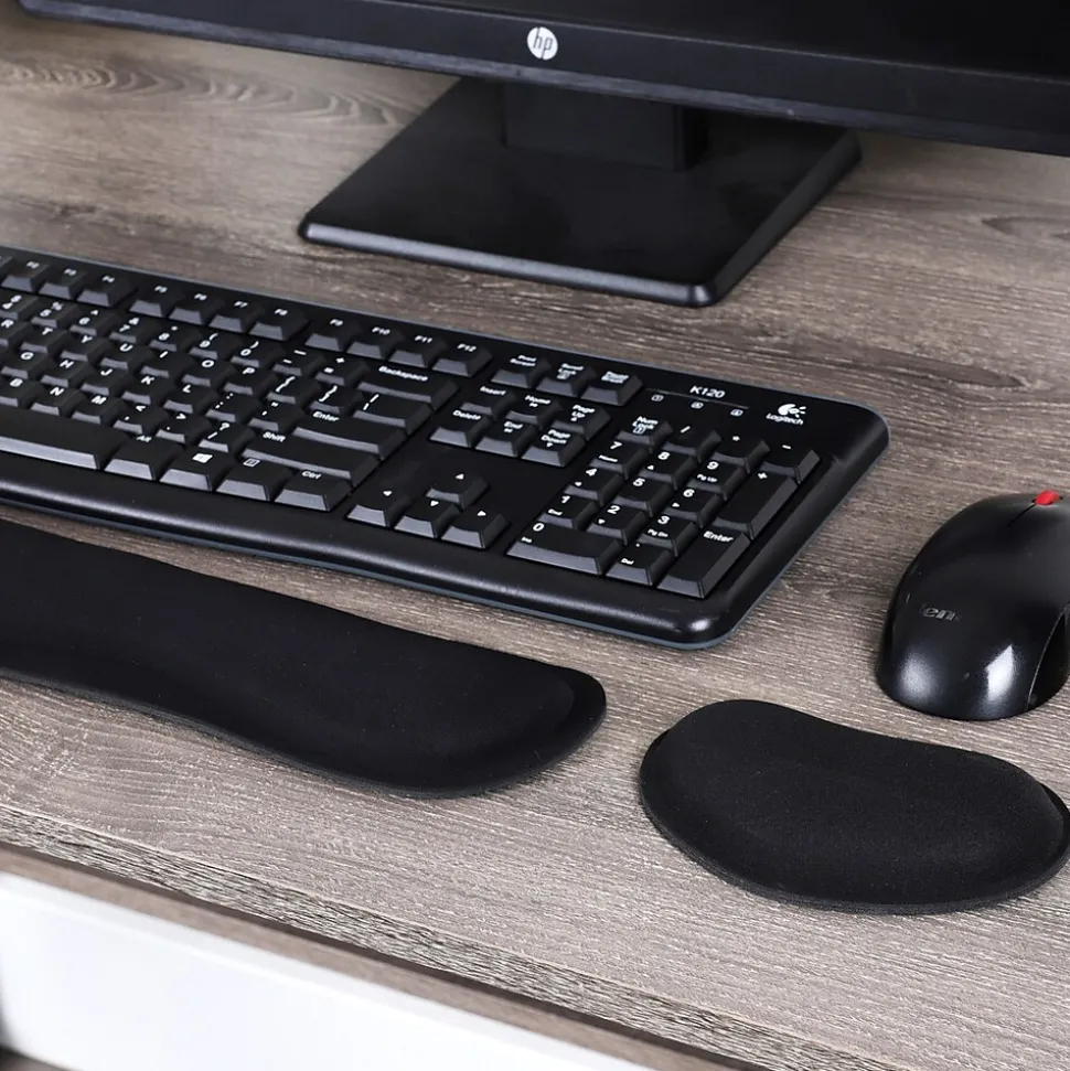 Memory Foam Gaming Ergonomic Keyboard and Mouse Wrist Rest Set, Black (WRESTGEL-BLK) | Mind Reader Sale