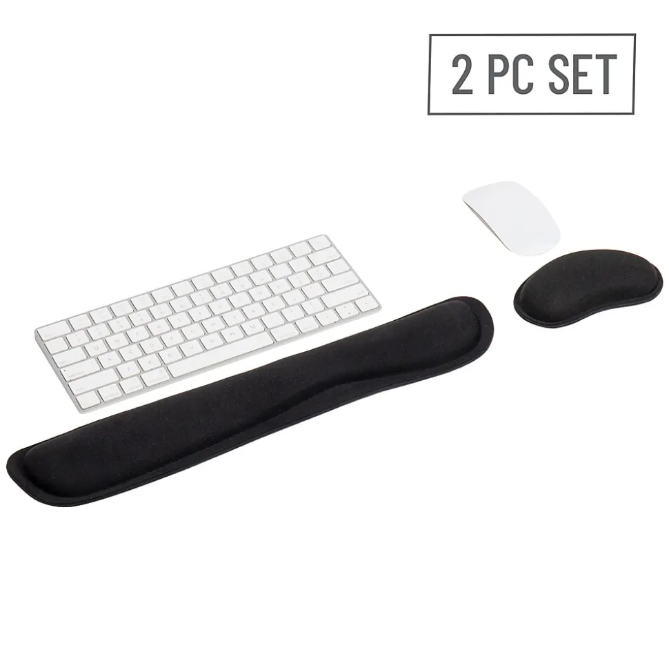Memory Foam Gaming Ergonomic Keyboard and Mouse Wrist Rest Set, Black (WRESTGEL-BLK) | Mind Reader Sale