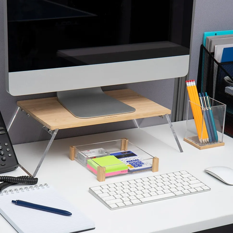 Monitor Stand and Laptop Riser, Brown (MODMONSTA-BRN) | Mind Reader Flash Sale