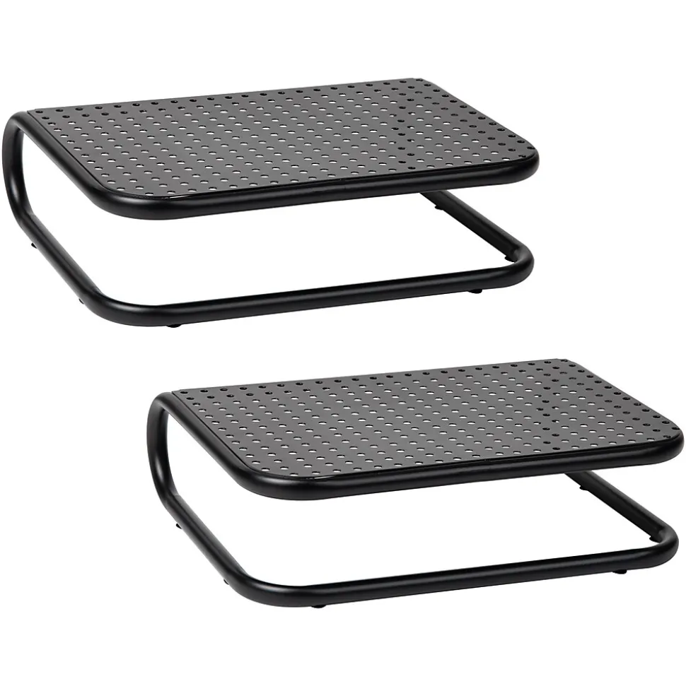 Monitor Stand and Ventilated Desktop Organizer, Black, 2/Pack (2CHORDMON-BLK) | Mind Reader Best Sale