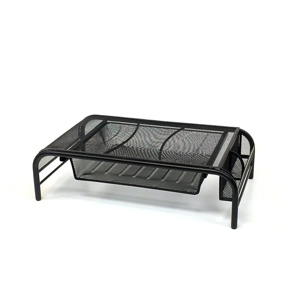 Monitor Stand with Paper Tray, Metal, (MESHMONSTA-BLK) | Mind Reader Cheap