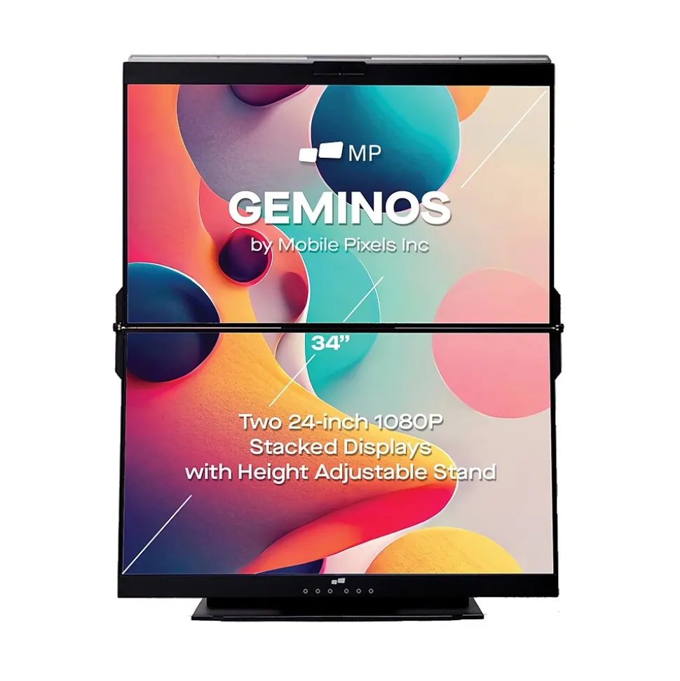 Geminos 24" Dual-Screen Desktop Monitor, Black (116-1001P01) | Mobile Pixels Inc. Store