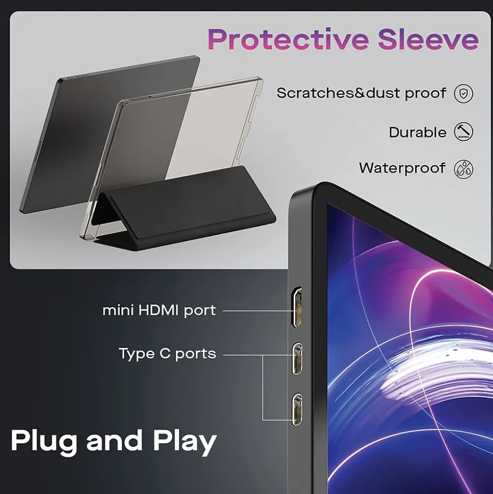 Glance 15.6" 1080p 60 Hz Portable Monitor, Black (101-1012P01) | Mobile Pixels Inc. Clearance