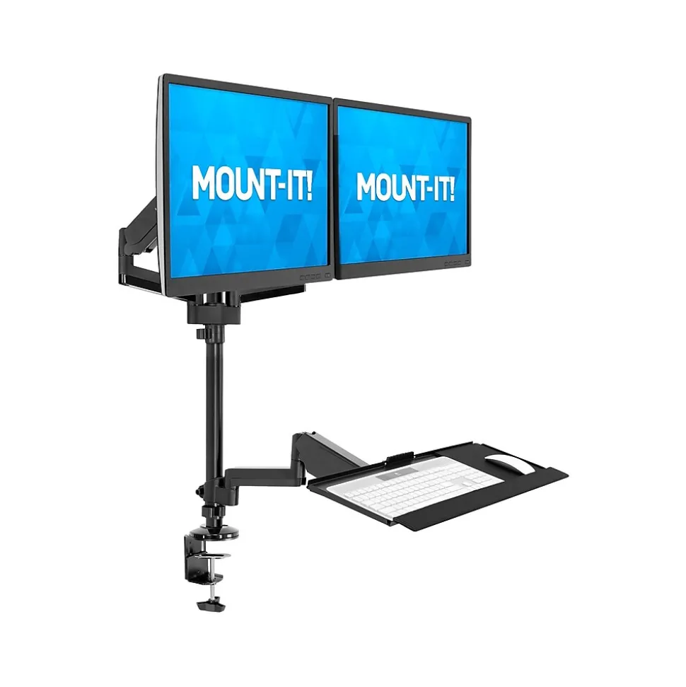 Adjustable Monitor Mount, Up to 32", Black (MI-7996) | Mount-It! Best Sale