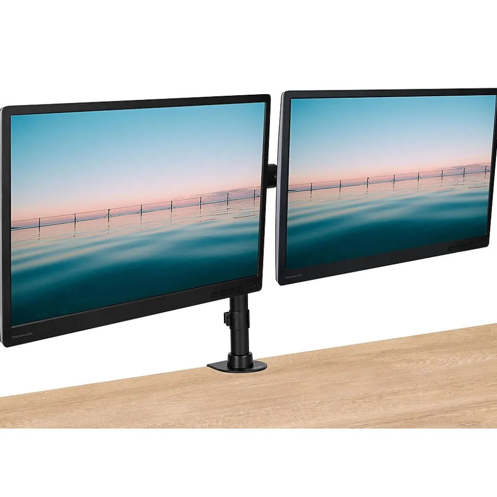 Dual Monitor Desk Mount for 13" to 27" Monitors, Black (MI-2772) | Mount-It! New
