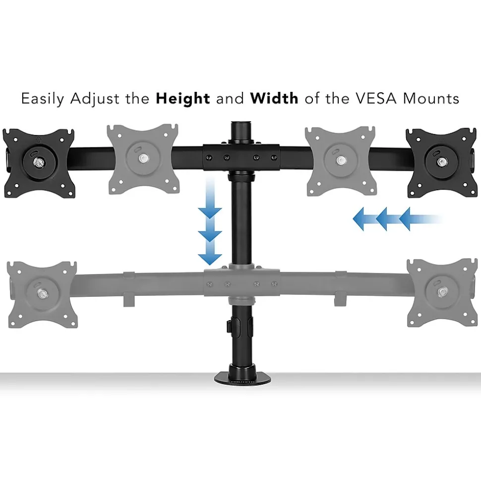 Dual Monitor Desk Mount for 13" to 27" Monitors, Black (MI-2772) | Mount-It! New