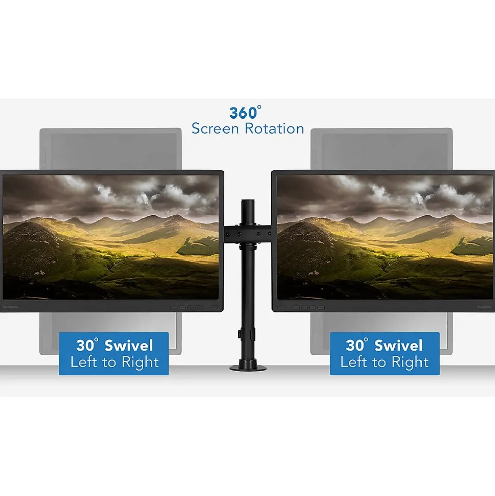 Dual Monitor Desk Mount for 13" to 27" Monitors, Black (MI-2772) | Mount-It! New