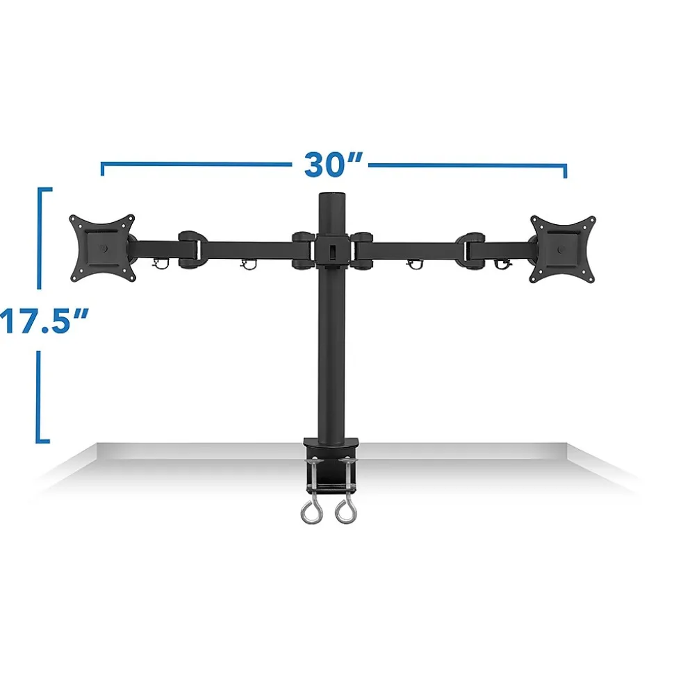 Dual Monitor Mount, Up To 27" Monitors, Black (MI-752) | Mount-It! Clearance