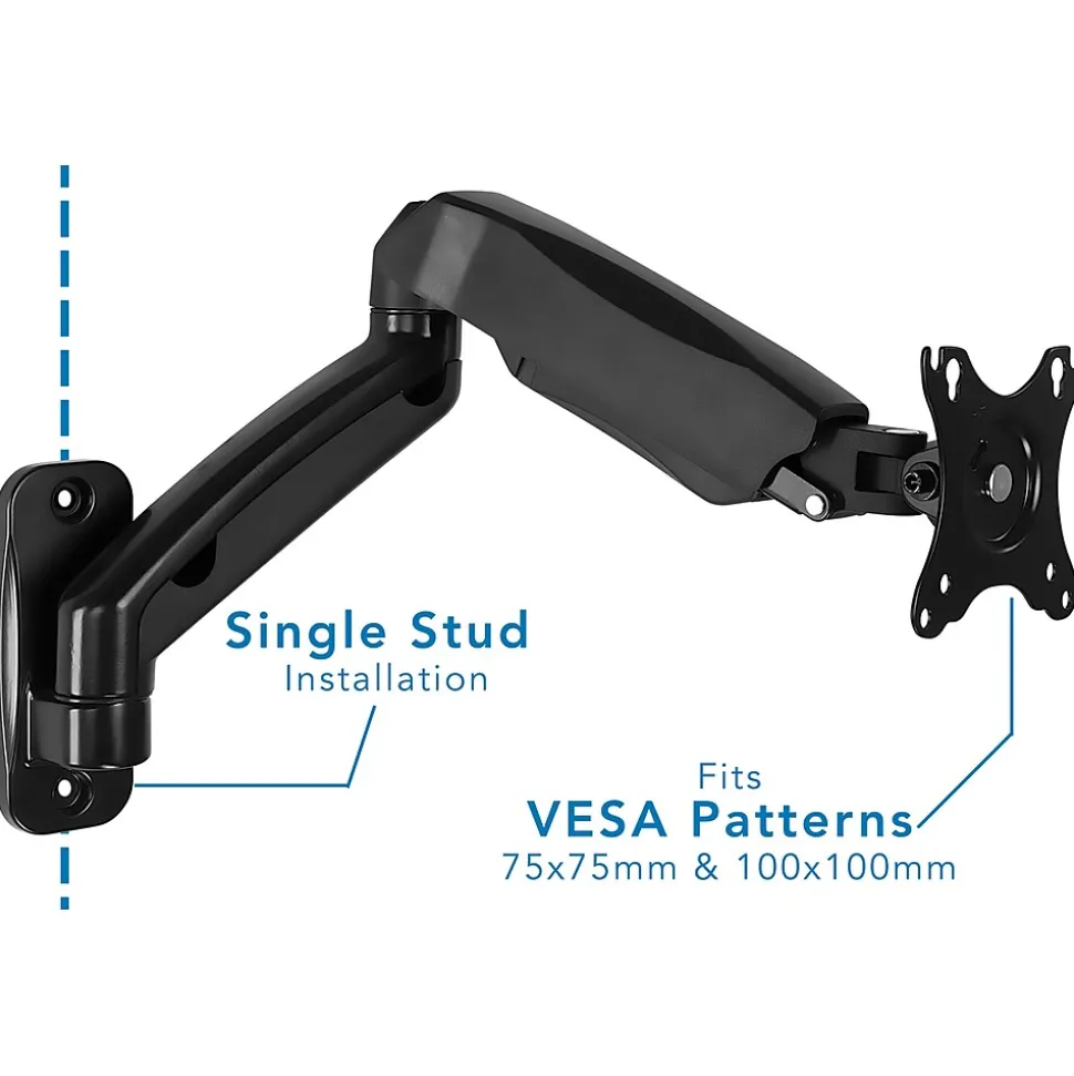 Height Adjustable Monitor Wall Mount Arm for 13" to 32" Monitors, Black (MI-765) | Mount-It! Clearance