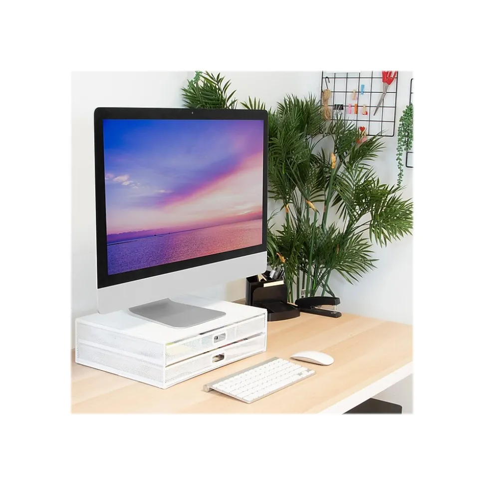 Riser with Storage, Up to 32" Monitor, (MI-7365W) | Mount-It! Flash Sale