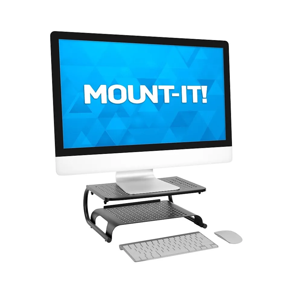 2-Tier Monitor Stand, Up to 32", Black (MI-7361) | Mount-It! Shop