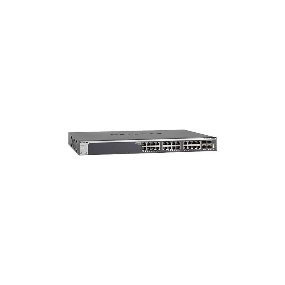 GS728TXPv3 24-Port Gigabit Ethernet PoE+ Managed Switch, Gray (GS728TXP-300NAS) | Netgear Store