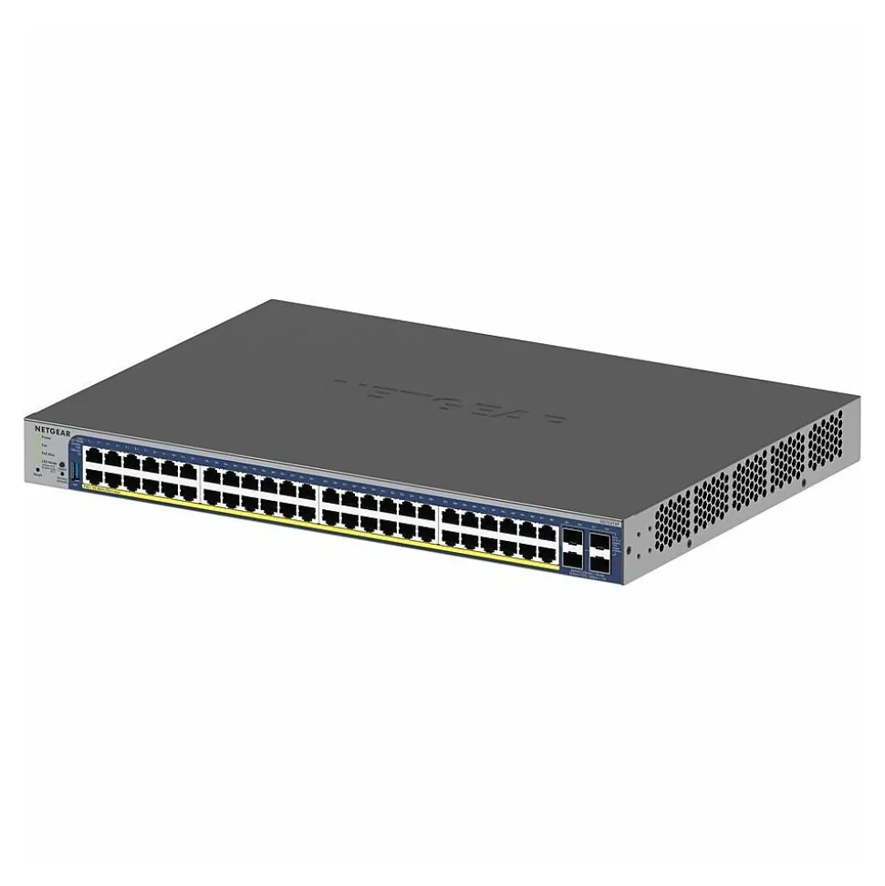 GS752TXPv3 48-Port Gigabit Ethernet PoE Managed Switch, Gray (GS752TXP-300NAS) | Netgear Fashion