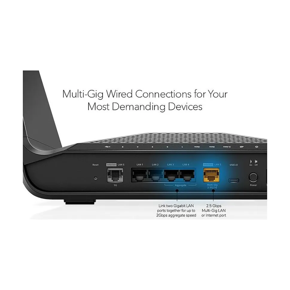 Nighthawk AXE7800 7800Mbps Tri-Band MU-MIMO 6E Router, Black (RAXE300-100NAS) | Netgear Hot