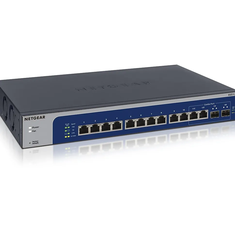 12-Port Gigabit Ethernet Managed Switch, Blue/Gray (XS512EM-100NAS) | Netgear Sale