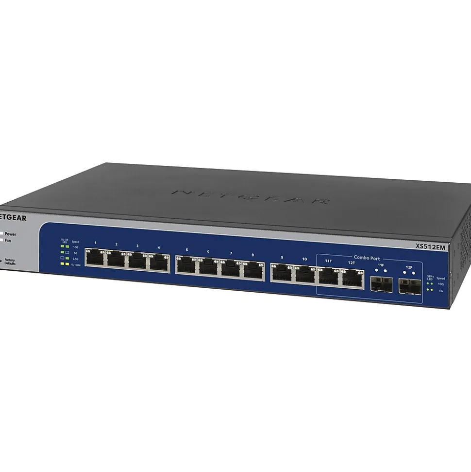 12-Port Gigabit Ethernet Managed Switch, Blue/Gray (XS512EM-100NAS) | Netgear Sale