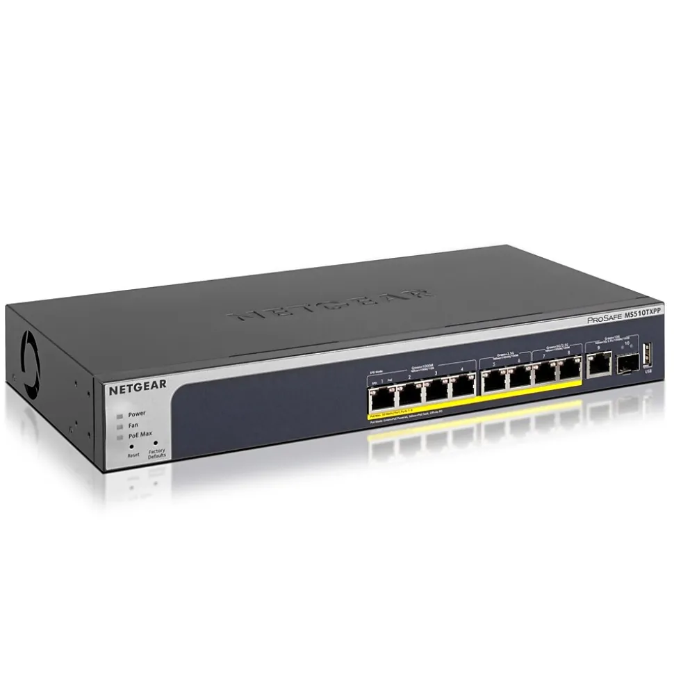 10-Port Gigabit Ethernet Smart Switch, Blue (MS510TXPP-100NAS) | Netgear New