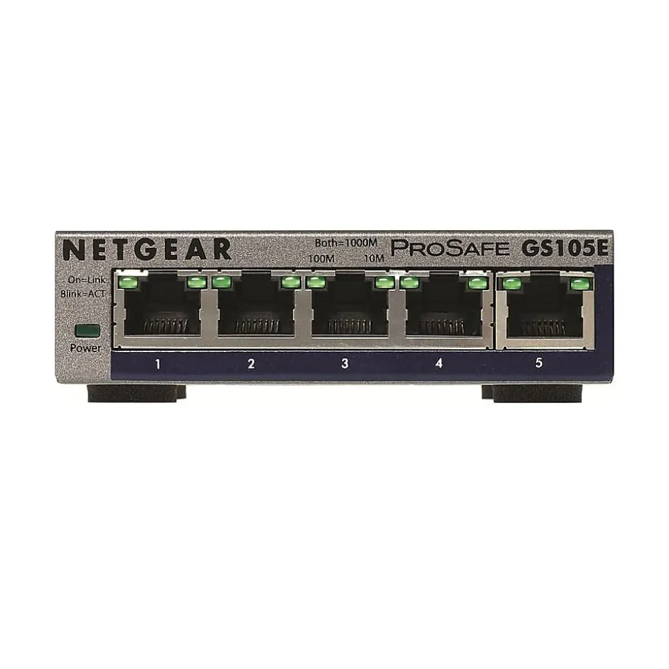 ProSafe 5-Port Gigabit Ethernet Smart Switch, Gray (GS105E-200NAS) | Netgear Sale